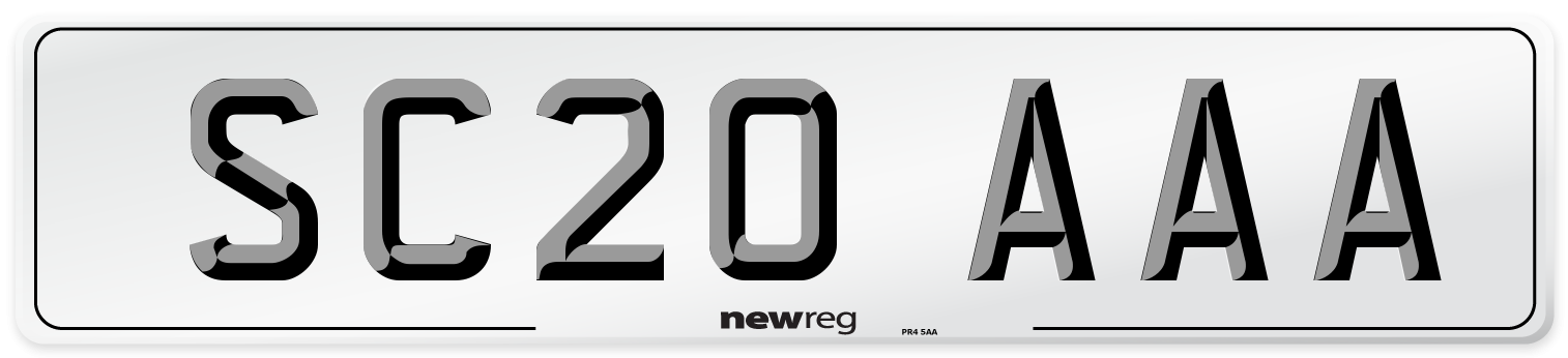 SC20 AAA Number Plate from New Reg